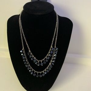 Paparazzi black and silver necklace earring set